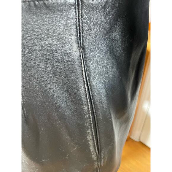 y2k Colebrook Womens Black Leather Long Blazer Size Large - Picture 5 of 7